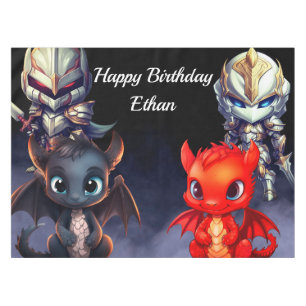 Mantel Caballeros y dragones felices de cumpleaños