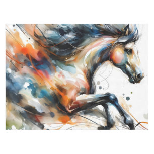Mantel Caballo corriendo abstracto acuarela