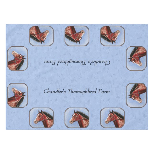 Mantel Caballo de caballo tostado Azul (Frente (Horizontal))