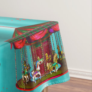 Mantel Caballos carrusel en azul