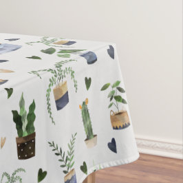 Mantel Cactus Suculentas y Patrón Boho de Macetas