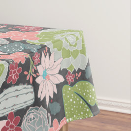 Mantel Cactus Y Suculentas Plantas Verdes Rosa Azul