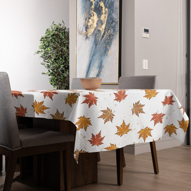 Mantel Caída del Foliage de otoño deja una vegetación sim (Beautiful fall foliage simple maple leaves table cloth)