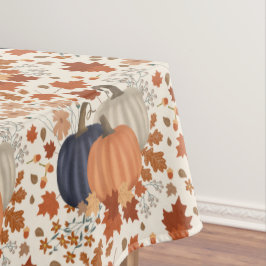 Mantel Caída Rustica Calabazas de otoño flores silvestres