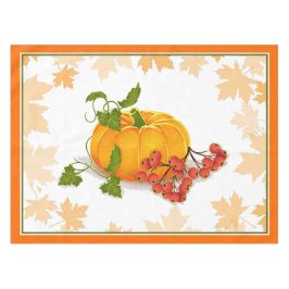 Mantel Calabaza, bayas, hojas, caída fronteriza Acción de