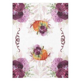 Mantel Calabaza de Acción de Gracias Flores de Borgoña