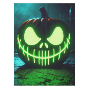 Mantel Calabaza de Halloween verde chillón