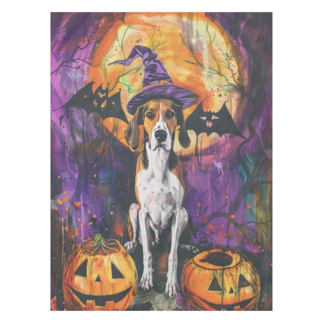 Mantel Calabaza Halloween de la Foxhound inglesa norteame (Anverso)