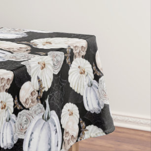 Mantel Calabazas de color de agua de Halloween Skull blan