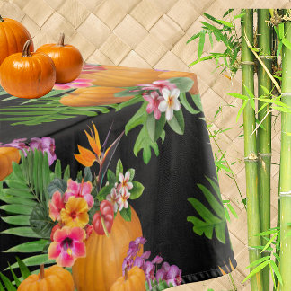 Mantel Calabazas de flores tropicales de acción de gracia