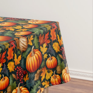 Mantel Calabazas en las hojas con bayas