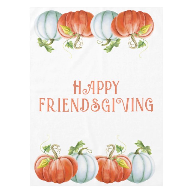 Mantel Calabazas Feliz amistad naranja quemado (Anverso)