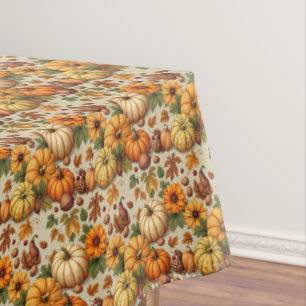 Mantel Calabazas Frutos y flores