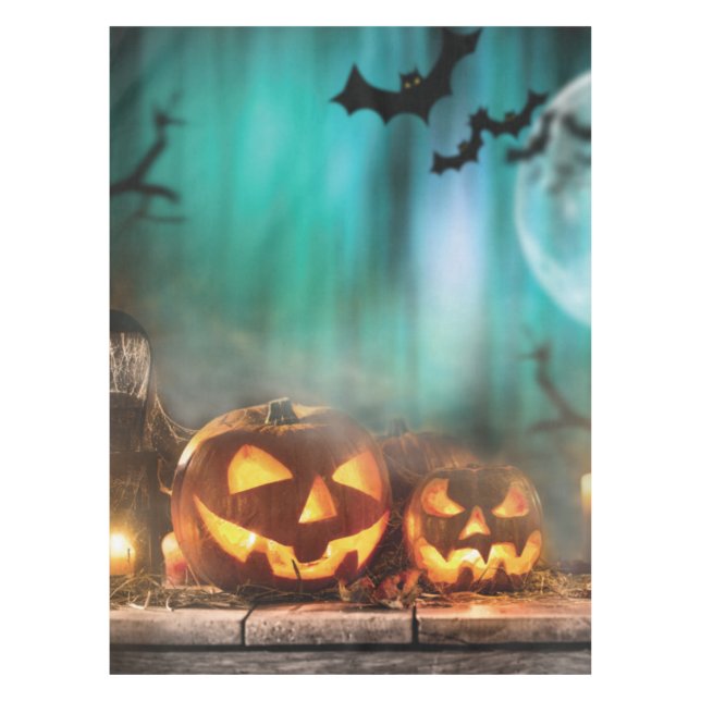 Mantel Calabazas y murciélagos de Halloween (Anverso)