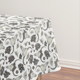 Mantel Calavera animal gótica con patrón de flores