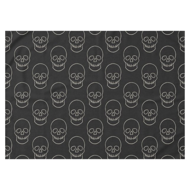 Mantel Calavera - Blanco negro y blanco hueso (Frente (Horizontal))