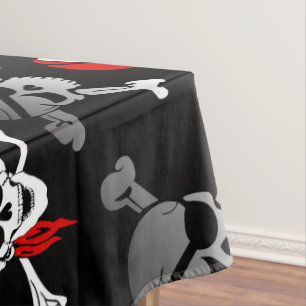 Mantel Calavera pirata y huesos Tablón pirata