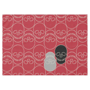 Mantel Calaveras - Rojo en sangre y blanco óseo