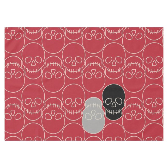 Mantel Calaveras - Rojo en sangre y blanco óseo (Frente (Horizontal))