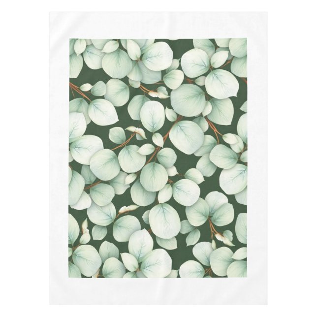 Mantel Calm Modern Eucalyptus Leaf Spring Tablecloth (Anverso)