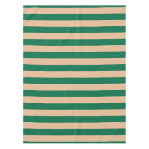 Mantel Camel beige y raya verde clásico