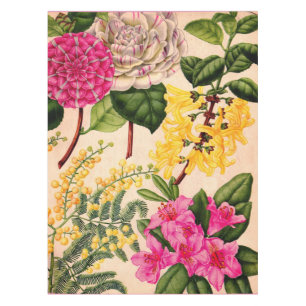 Mantel camellia, forsythia, rododendros y acacia