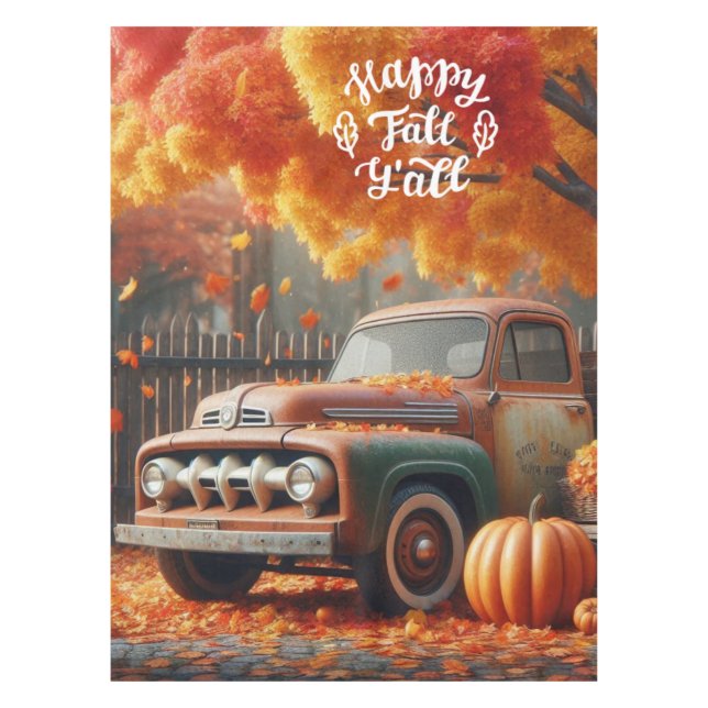 Mantel Camión de granja de otoño rústico/vintage (Anverso)