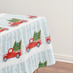 Mantel Camioneta pickup roja del navidad en un camino