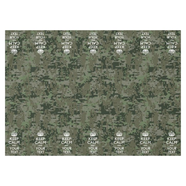 Mantel Camo Digital Mantener La Calma Y Tu Texto (Frente (Horizontal))