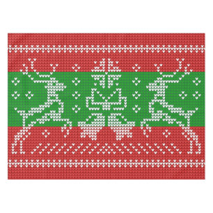Mantel Campanas de jingle de suéter feo Navidad renos cro