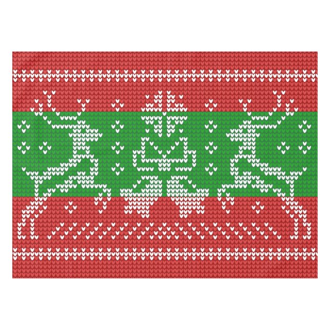 Mantel Campanas de jingle de suéter feo Navidad renos cro (Frente (Horizontal))