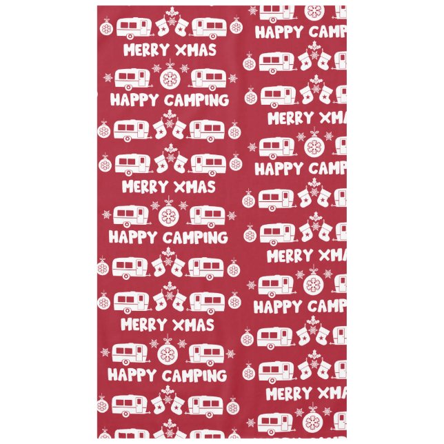Mantel Camping de caravanas felices Navidades (Anverso)