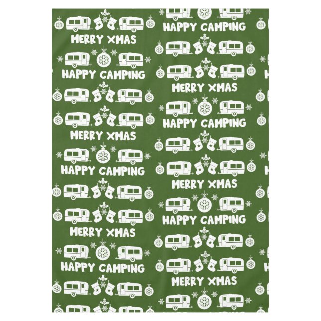 Mantel Camping de caravanas felices Navidades (Anverso)