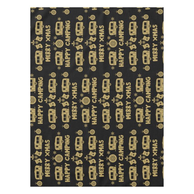 Mantel Camping de caravanas felices Navidades (Anverso)