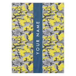 Mantel Camuflaje amarillo y gris Tu nombre personaliza