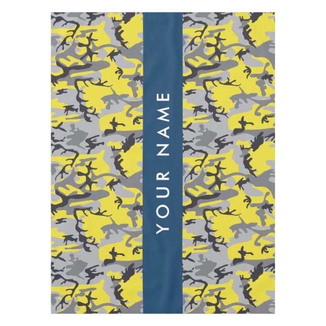 Mantel Camuflaje amarillo y gris Tu nombre personaliza (Anverso)