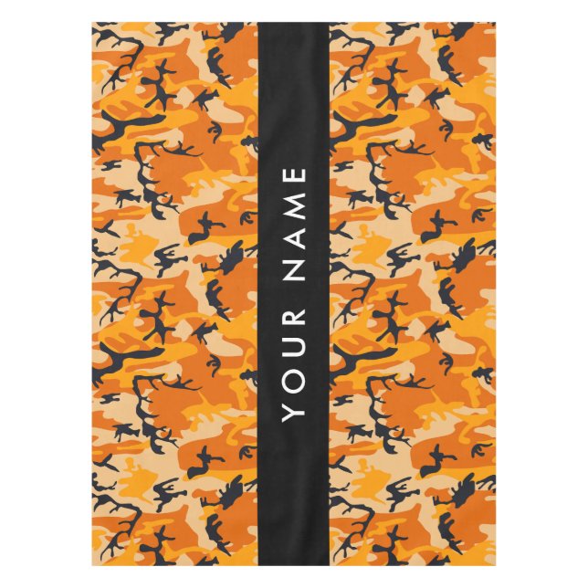 Mantel Camuflaje naranja Su nombre Personaliza (Anverso)