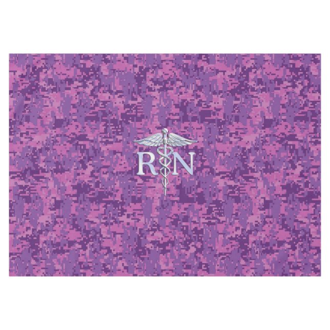 Mantel Camuflaje rosa Caduceus de Enfermera Plata (Frente (Horizontal))