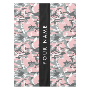 Mantel Camuflaje rosa y gris Personaliza tu nombre