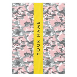 Mantel Camuflaje rosa y gris Tu nombre Personaliza