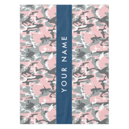 Mantel Camuflaje rosa y gris Tu nombre Personaliza