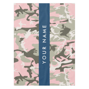 Mantel Camuflaje rosa y verde Personaliza tu nombre