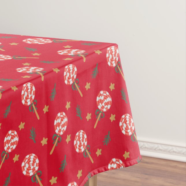 Mantel Candy Cane Lollipops Tablecloth (In Situ)