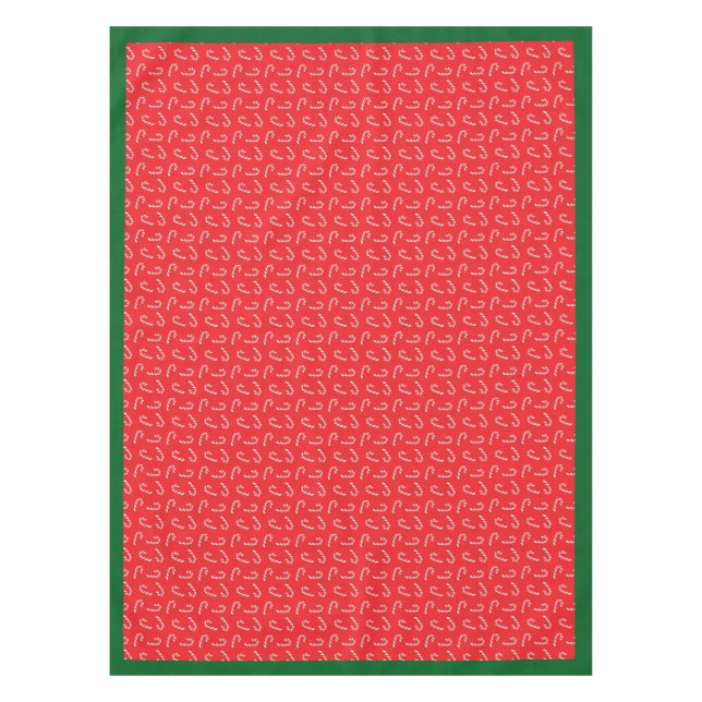 Mantel Candy Cane Personalizado Cotton Tablecloth, 52"x70 (Anverso)