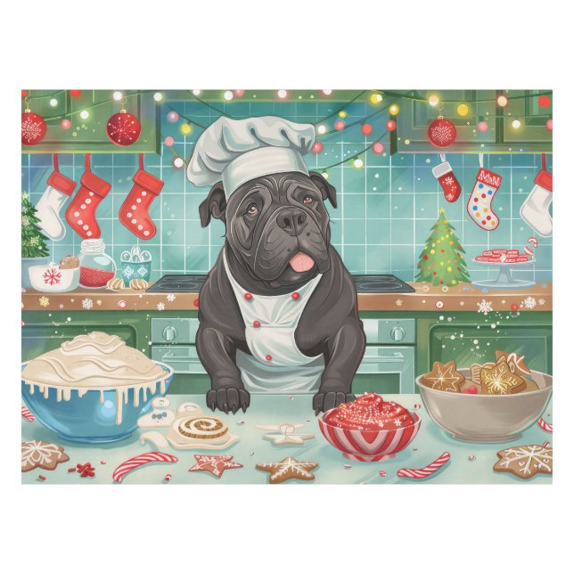 Mantel Cane Corso Holiday Baking: Navidades festivos (Frente (Horizontal))