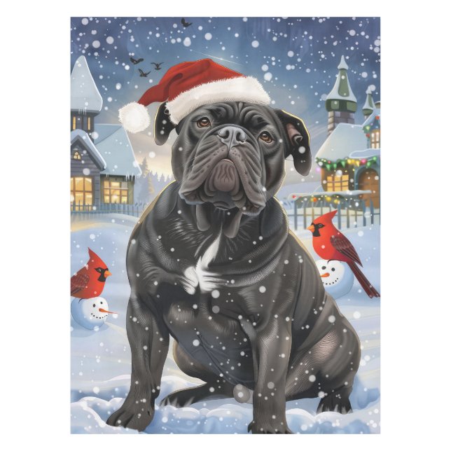 Mantel Cane Corso Winter Navidades Wonderland Alegría (Anverso)