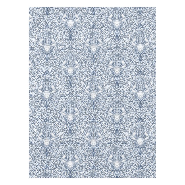 Mantel Cangrejo y maleza marina, verano costero en blanco (Anverso)