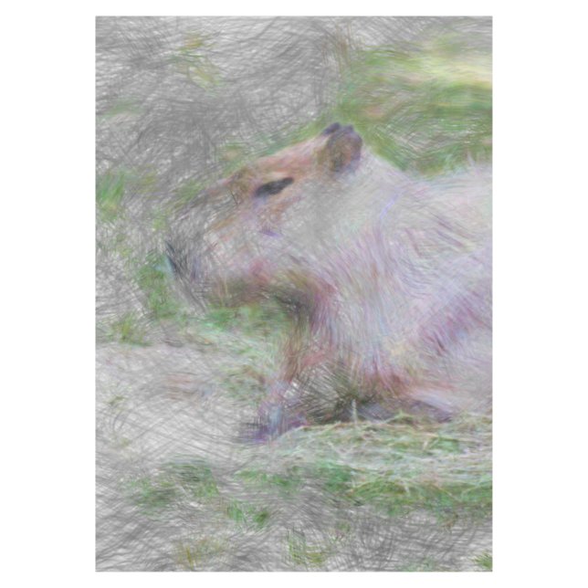 Mantel capibara de animales artísticos (Anverso)