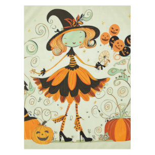 Mantel capricho/bruja/calabaza/caída