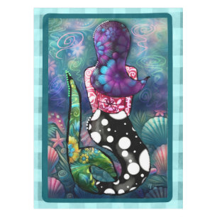 Mantel Caprichosa Mermaid Náutica Abstracta Caracoles Tea